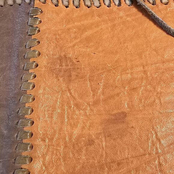 Vintage Char Crossbody Purse Handmade Leather Patchwork Braided Strap Boho - Picture 11 of 11